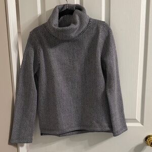 J. Crew Black and White Chevron Turtleneck Top